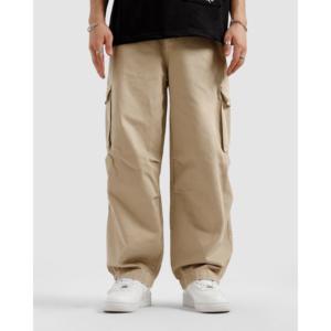 Pantalon cargo ample en coton 100% avec logo personnalisable, motif droit, décorations latérales à rayures colorées - Taille XL - Product Image 4