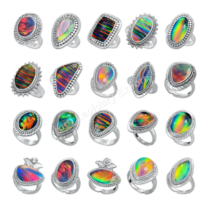 แหวนโอปอลออโรร่า ทำมือ ชุบเงิน บนทองเหลือง ขายส่ง แหวนพลอย จากเมืองชัยปุระ อินเดีย ขั้นต่ำสั่งซื้อ 2 ชิ้น - Product Image 1