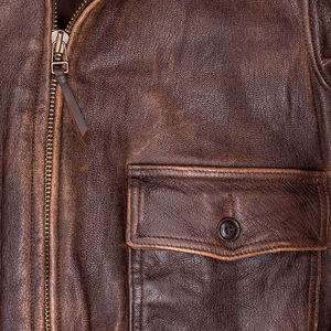 Vestes bomber en cuir à col montant avec logo frontal en toile de haute qualité personnalisées OEM Prix raisonnable Veste de rue pour hommes - Product Image 3