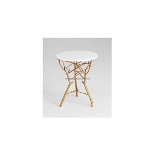 Merveilleux Design Plaqué Or Antique Nouveau Style Table Basse Avec Plateau En Marbre Luxueux Ronde Grande Table Basse Latérale - Product Image 1