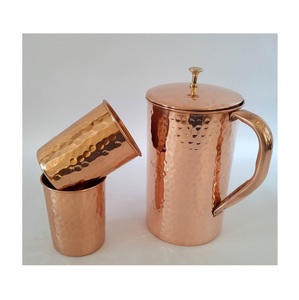 pure copper <b>jugs</b> and tumblers set combining traditional craftsmanship with wellness benefits for uplifting daily routines - Product Image 1
