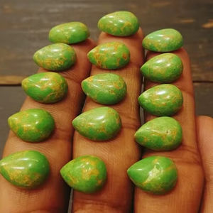 Turquesa Verde Natural Suelta de Alta Calidad AAA, Cabujón de Cobre, Gema en Forma de Pera, Forma Mixta, Mejor Precio, 20% de Descuento y Regalo de Año Nuevo - Product Image 5