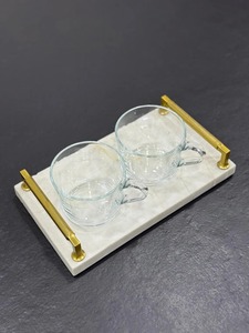 Modern serving tray Marble and Brass handle use for home bed room kitchen and <b>other</b> - Product Image 5