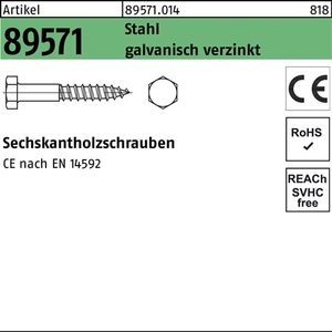 Hex Head Wood <b>Screws</b> 12x240mm Steel 25-Piece Pack - Product Image 1
