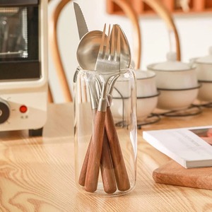 Ensemble de couverts à tête argentée de qualité supérieure avec manche en bois Couverts élégants pour restaurant à domicile et occasions spéciales d'Inde - Product Image 3