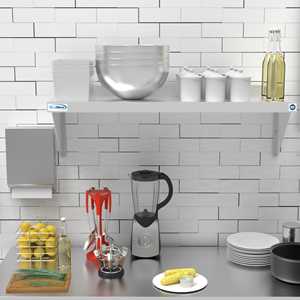 Étagère murale robuste 12 x 36 10 pouces en acier inoxydable de calibre 18 WMSH-1236 Capacité de 231 lb Certifiée NSF pour les sanitaires et les garages - Product Image 5