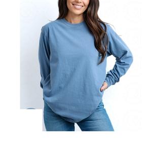 T-shirt décontracté à manches longues en coton de qualité supérieure pour femmes, couleur unie personnalisée, coupe ample, chaud et abordable-Exportation à partir du fournisseur BD - Product Image 2