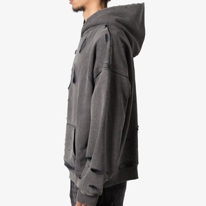 Sudadera con Capucha Desgastada para Hombre 2025, Chaqueta Unisex con Lavado Ácido Personalizado, con Agujeros y Recortes, Logotipo Personalizado, Sudadera con Capucha Vintage - Product Image 2