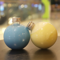 Boule ronde vide en plastique ampoule boissons tasse 50ml 100ml 150ml 250ml bouteilles transparentes pour animaux de compagnie étanche ampoule forme lait jus bouteille d'eau