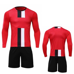 Ensemble de maillots de football rouges à manches longues pour hommes basket-ball blanc uniforme de football pour adultes numéro de maillot de football de l'équipe jaune pour hommes - Product Image 4