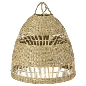 Candelabro colgante de cristal LED más vendido con cuentas de madera y algas marinas de bambú para dormitorio Hotel boda y decoración del hogar para Navidad - Product Image 1