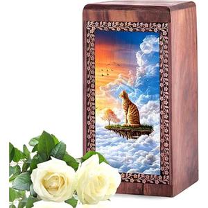Urnas conmemorativas de madera hechas a mano para cenizas humanas adultas Estilo europeo Funeral Crematorio Bolsa de satén Entierro o recuerdo conmemorativo - Product Image 6