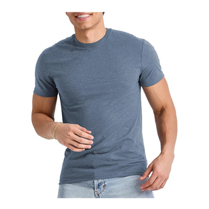 Camiseta de manga corta para hombre de alta calidad Logotipo personalizado Moda Deportes Fitness Wear 100% Algodón O-cuello Camiseta en blanco - Product Image 5