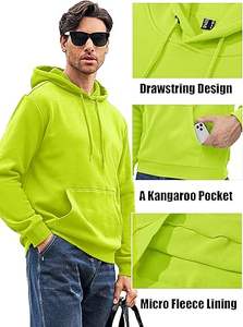 Sudaderas con capucha informales de invierno para hombre, Color sólido, 100% algodón, forro polar, ajuste Regular, secado rápido y transpirable, alta calidad - Product Image 6