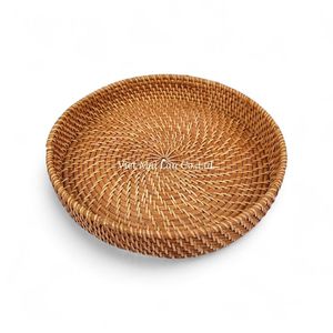 Plateau en rotin de style bohème fait main, design flexible, finition naturelle pour table à manger, service, décoration intérieure, Vietnam, personnalisable - Product Image 2