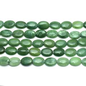 Cuentas de Ónix Ovaladas Verde Cazador Natural de 15 Pulgadas, Hilo de Piedras Preciosas para Fabricación de Joyas, Suministro al por Mayor de Moda Chakralume - Product Image 1