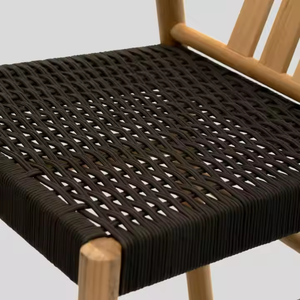 DINING SET <b>CHAIR</b> TEAK WOOD WITH <b>BLACK</b> ROPE <b>AND</b> <b>TABLE</b> MADE IN INDONESIA - Product Image 4