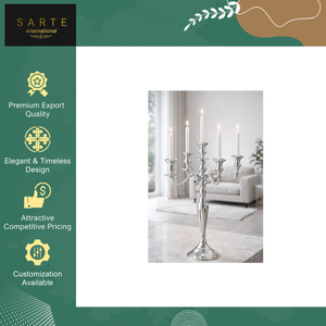 Vente chaude, chandelier à cinq bras en argent plaqué, de haute qualité, durable, moderne et luxueux, pour la décoration de la maison, les hôtels, les tables à manger - Product Image 4