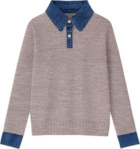 2025 garçons sweat à manches longues avec col rond et pantalon à taille élastique lavage enzymatique Style Y2K avec style tissu denim - Product Image 1