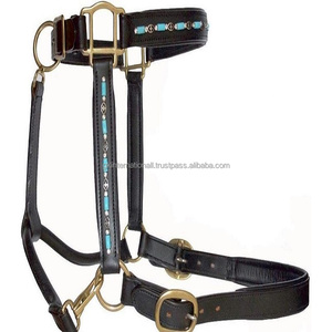 Rembourrage Super doux sur les joues de la couronne et la bande de nez sur mesure turquoise perlé noir selle cuir cheval licou toutes tailles - Product Image 6