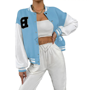 Chaqueta Universitaria Personalizada para Mujer, Chaqueta de Béisbol Moderna, Abrigo de Invierno, OEM, Transpirable y Cómoda - Product Image 1