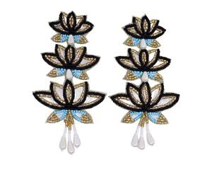 ต่างหูห้อยปักลายดอกไม้สไตล์วินเทจ ทำมือ เป็นมิตรกับสิ่งแวดล้อม แรงบันดาลใจจากธรรมชาติ เครื่องประดับสั่งทำสำหรับงานปาร์ตี้แฟชั่น - Product Image 2