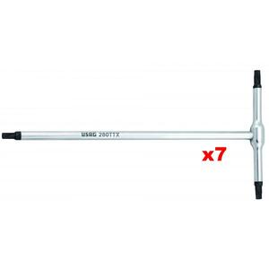 <b>Set</b> of 7 T-Handle Keys for TORX Screws USAG <b>Screwdriver</b> Collection - Product Image 1
