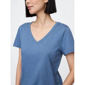 Nueva camiseta de verano Fasion para exteriores con logotipo personalizado para mujer, camiseta informal transpirable con cuello en V para mujer - Product Image 3