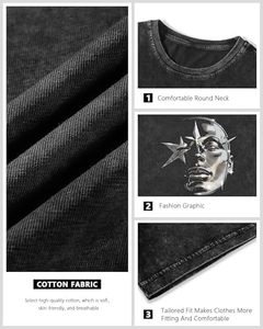 T-shirt graphique Streetwear de haute qualité avec impression DTG, ourlet vieilli, coutures contrastées, coupe ample et courte, manches longues - Product Image 2