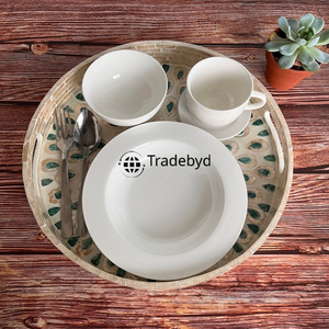 Tradebyd MOP incrustation plateau fait à la main luxe plateau décoratif idéal pour Table basse cuisine et cadeaux - Product Image 1