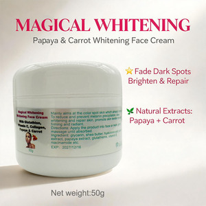 Crème Visage Éclaircissante Naturelle aux Plantes Papaye Carotte Glutathion Vitamine C Collagène Atténue les Taches Brunes Réduit les Rides OEM - Product Image 4