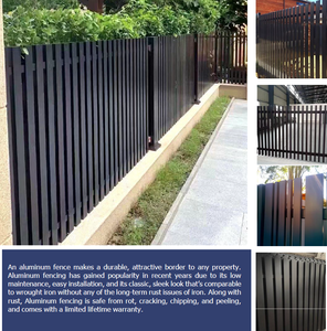 Clôture de sécurité verticale en aluminium durable et écologique de 6 pieds, à lattes rectangulaires, finition naturelle pour la sécurité extérieure de la maison - Product Image 3