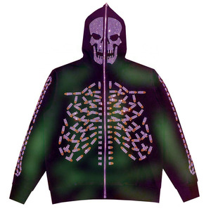 Sudaderas Personalizadas para Hombre, 500GSM, 100% Algodón Francés, Corte Regular, Resistentes al Viento, con Pedrería, Impresión Serigrafiada, Lavado Ácido - Product Image 1