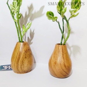 Florero de madera hecho a mano, maceta sostenible para plantas de interior, decoración al aire libre, aspecto natural rústico para una vida verde elegante - Product Image 3