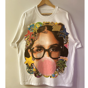 Personalizado 100% puro algodón 300 Gsm O-cuello de gran tamaño Unisex camiseta Vintage DTG impresión holgada recortada diseño gráfico 3D 300 Gsm - Product Image 2