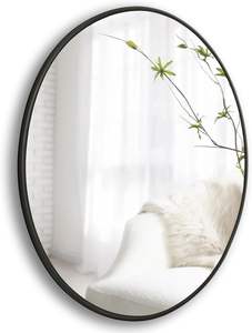 Modern Oval Wall <b>Mirror</b> with Black Metal Frame - Product Image 4