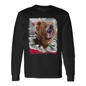 T-shirt à manches longues avec drapeau de la République de Californie et motif d'ours grizzly, produit promotionnel pour enfants - Product Image 1