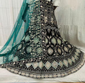 Fiesta de estilo indio y bordado de boda Lehenga choli gharara - Product Image 2