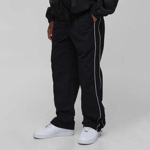 Premium Quality Relaxed Fit Nylon Piping Detail Joggers For <b>Men</b> Lightweight Quick Dry Gym Fitness <b>men's</b> pants Jogger - Product Image 1