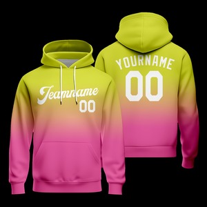 Sudadera con capucha de béisbol de poliéster y algodón con logotipo OEM, sudaderas con capucha de béisbol esenciales para mujer con degradado de número de nombre personalizado - Product Image 4