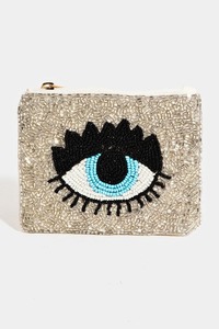 Monedero de Cuentas de Semillas Hecho a Mano para Mujer con Diseño Tribal, Monedero Bordado con Cuentas de Semillas Coloridas con Cierre de Cremallera - Product Image 4