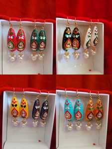 Pendientes Boho Chic Multicolor Meenakari, Par para Niñas, Mujer, Favor de Boda, Regalos de Dama de Honor, Regalo de Ceremonia Mehendi Sangeet - Product Image 4