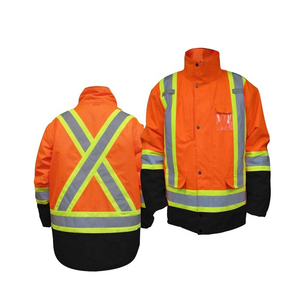 Venta al por mayor de alta visibilidad ropa de trabajo chaleco de seguridad personalizable poliéster retardante chaqueta protectora con logotipo impermeable ropa de trabajo - Product Image 5