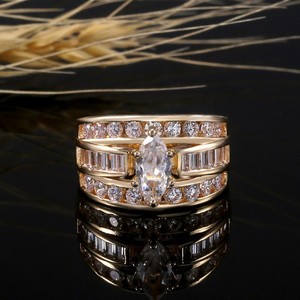 Anillo de Compromiso Unisex con Diamante Cultivado en Laboratorio, Chapado en Plata de 14K y 18K, Corte Marquesa, Certificado IGI, Anillo de Boda de Lujo - Product Image 4