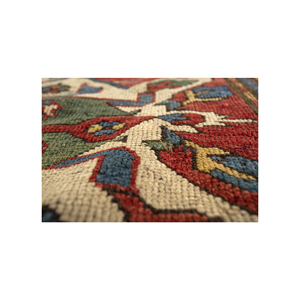 Alfombra de Lana Anudada a Mano Kiaan, Diseño Geométrico Kilim Rojo y Naranja, Rectangular 9x12, para Entrada del Hogar, PAEM-1329 - Product Image 3