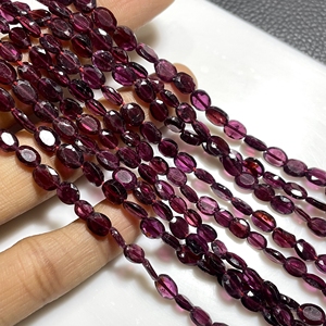 Cuentas de Briolette de forma ovalada facetada de granate al por mayor, piedras preciosas de granate rojo natural para suministros de abalorios - Product Image 2
