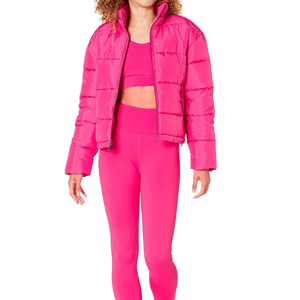 Chaqueta corta con cremallera acolchada para mujer, moda de invierno 2024, abrigo de plumón con cuello levantado transpirable de Color sólido personalizado - Product Image 6