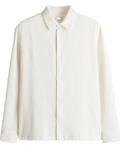 Camisa cómoda de manga larga de marca personalizada sólida arrugada 100% algodón suave y ligera de corte regular de alta calidad para hombre precio al por mayor - Product Image 2