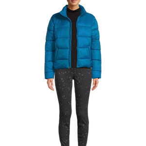 Veste matelassée grande taille pour femmes prix de gros tissu d'hiver respirant taille XL col montant motif solide techniques tricotées - Product Image 2