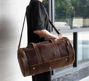 Sac fourre-tout en cuir vintage robuste première couche en cuir de vachette grande capacité Duffle pour voyage élégant Crossbody - Product Image 2